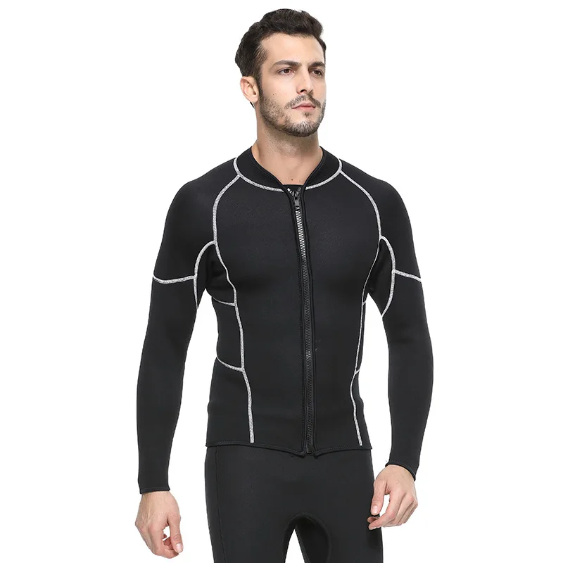 Wetsuit 3mm Neoprene Top Men Swimsuit Long Sleeve Rashguard Surf Tops Diving Suit Scuba | Спорт и развлечения