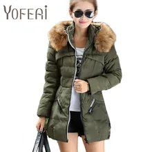 YOFEAI NEW 2016 Winter Women Coat Long Style Down Coat Fashion Slim Fur Collar Coat Casual Warm Parka Plus Size 3XL 4XL