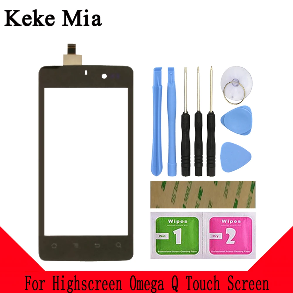 Keke Миа 4," сенсорный экран дигитайзер для высокого экрана Омега Q Сенсорная панель Сенсорный экран сенсор Переднее стекло Бесплатный клей+ салфетки