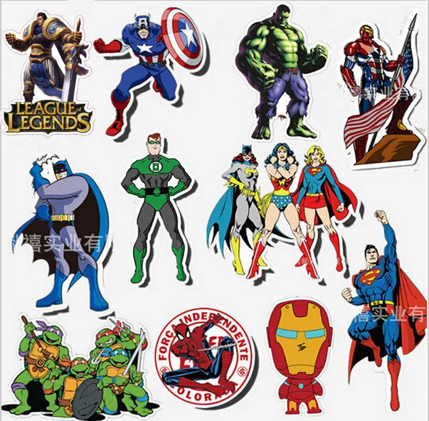 

2016 new 11 kinds of super heroes, is the real hero Alliance bumper sticker, 11 piece different characters wall stickers