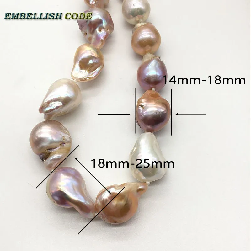 P5053 énorme 100/% naturel 18/" 35 mm Blanc Baroque Keshi reborn Perle Collier Bowkn