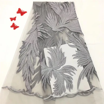 

VILLIEA African Lace Fabric High Quality Nigerian Lace Fabrics With Stones Africain Guipure Embroidery French Tulle Lace Fabric