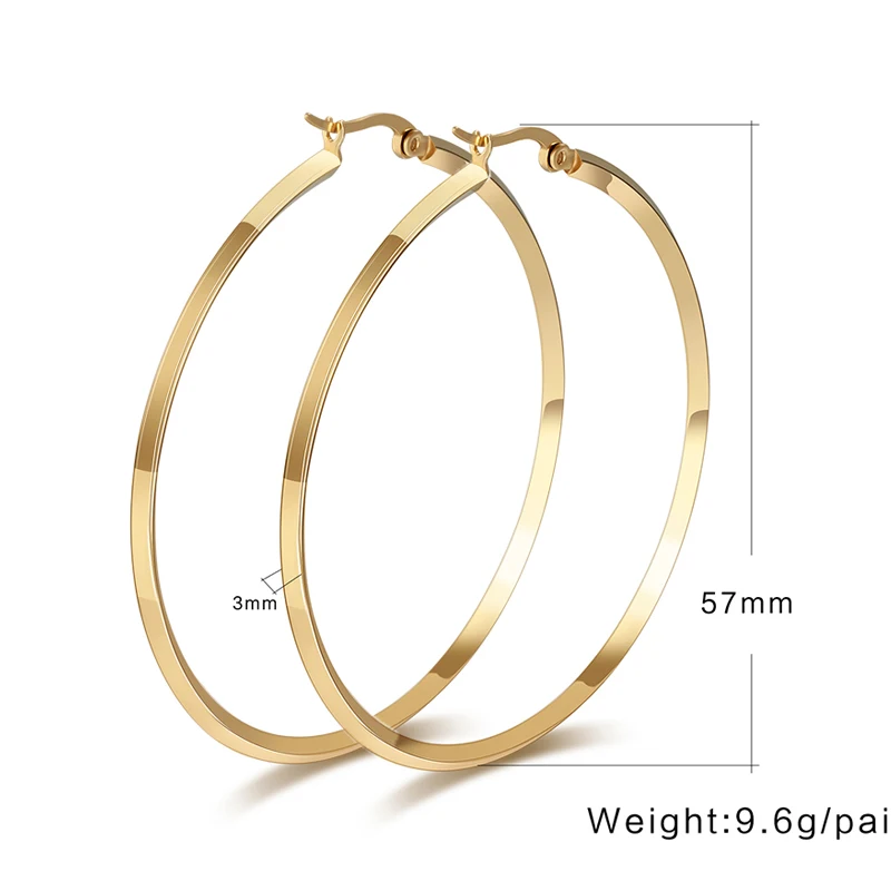 Meaeguet Модные женские большие серьги обод кольцо золотые серьги для женщин серьги из нержавеющей стали вечерние ювелирные изделия