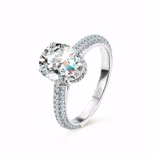 Luxury 5 ct Big Oval Cut AAA Zircon Ring with Micro Paved CZ Ring for Women Fashion Jewelry Female Rings Sterling Silver Jewelry blucome luxury aaa zircon copper ring clear cz micro pave gold color rings for women flower big long section finger ring wedding
