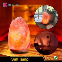 KHLITEC соляная лампа природной формы Гималайский цветной кристалл камни лампа с регулируемой яркостью резная морская соль очиститель воздуха ночной Светильник
