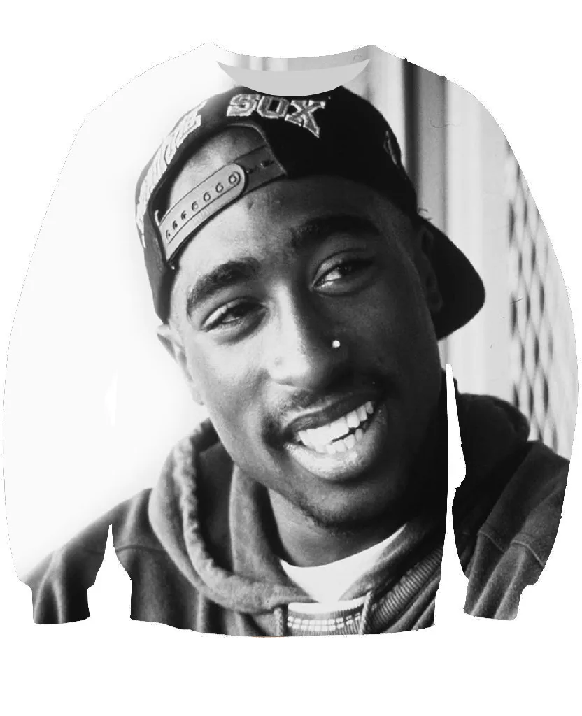 

Raisevern new summer harajuku 2pac tupac sweatshirt 3D long sleeve o neck thug life print sweatshirts tupac shakur clothing top