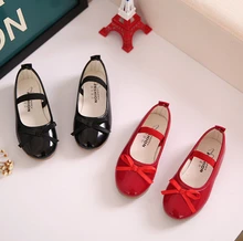 size 21 to 31 child cute red pu leather slip on shoes teenager girl good quality street style shoes casual shoes for pupil