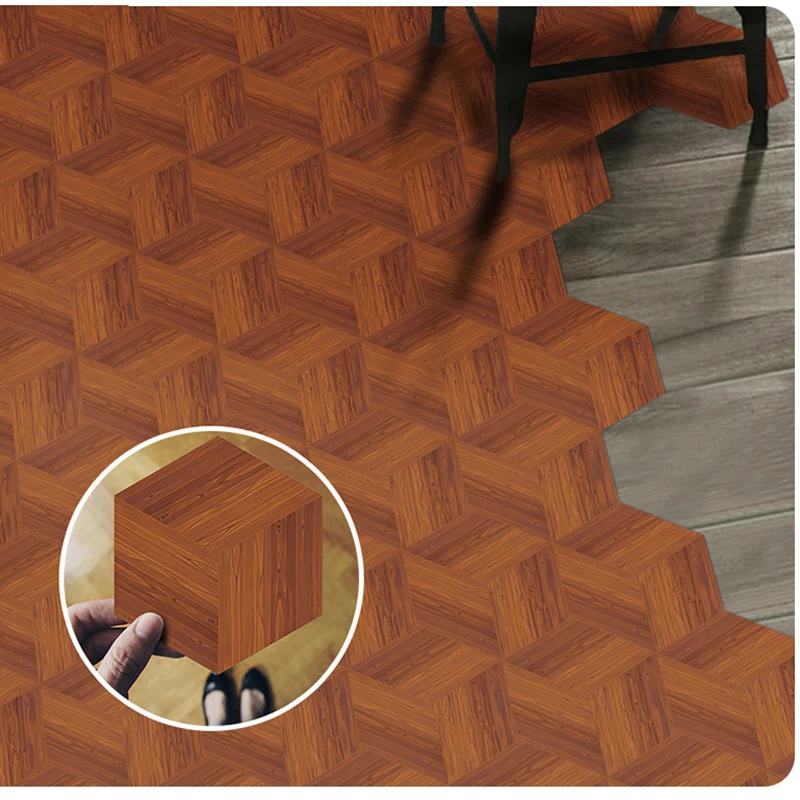 

Floor Stickers Self Adhesive Wood Design Ground Wall Sticker Living Room Bedroom Waterproof Anti-slip Kitchen Bedroom Wall Art