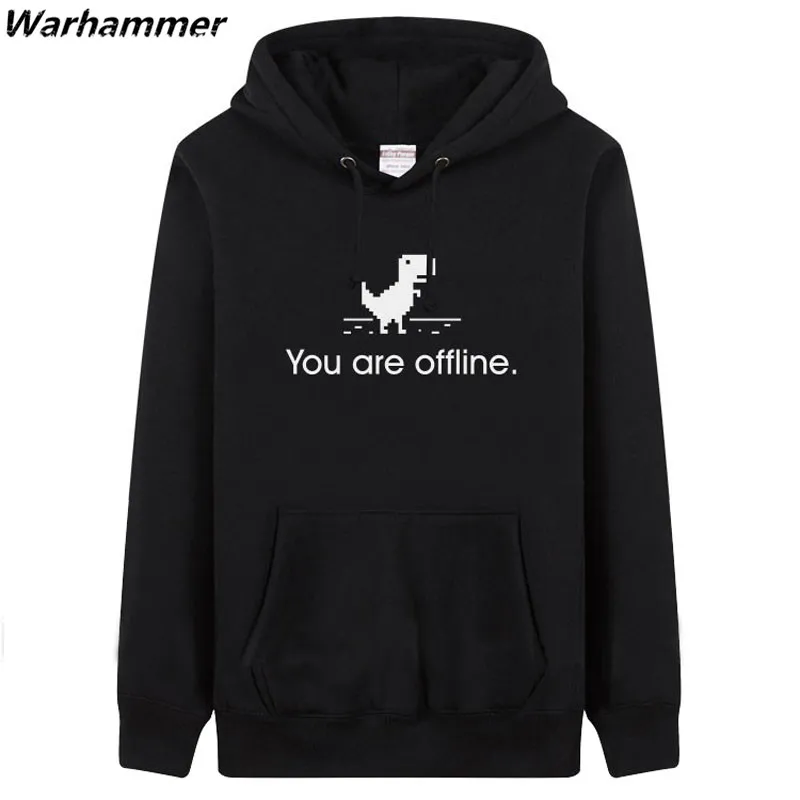 

GEEK Programmer You Are Off Line mens workmate hoodies pullover thicker hoodie & sweatshirts man solidd fleece Jackets Big Size