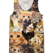 Удивленные кошки майка с 3D принтом жилет сексуальная модная одежда тельняшка борцовка Джерси