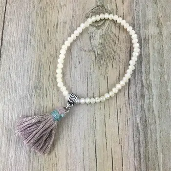 

Fashion cotton tassel Jewelry boho Bracelets For Women stretch crystal bracelet glass beads bracelet bracelet elastic