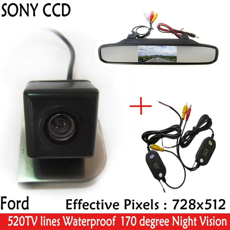 4.3" Auto Parking Car RearView Mirror Monitor+Night Vision Rearview Reverse CCD Camera for Ford 2012 Focus Hatchback / Sedan |