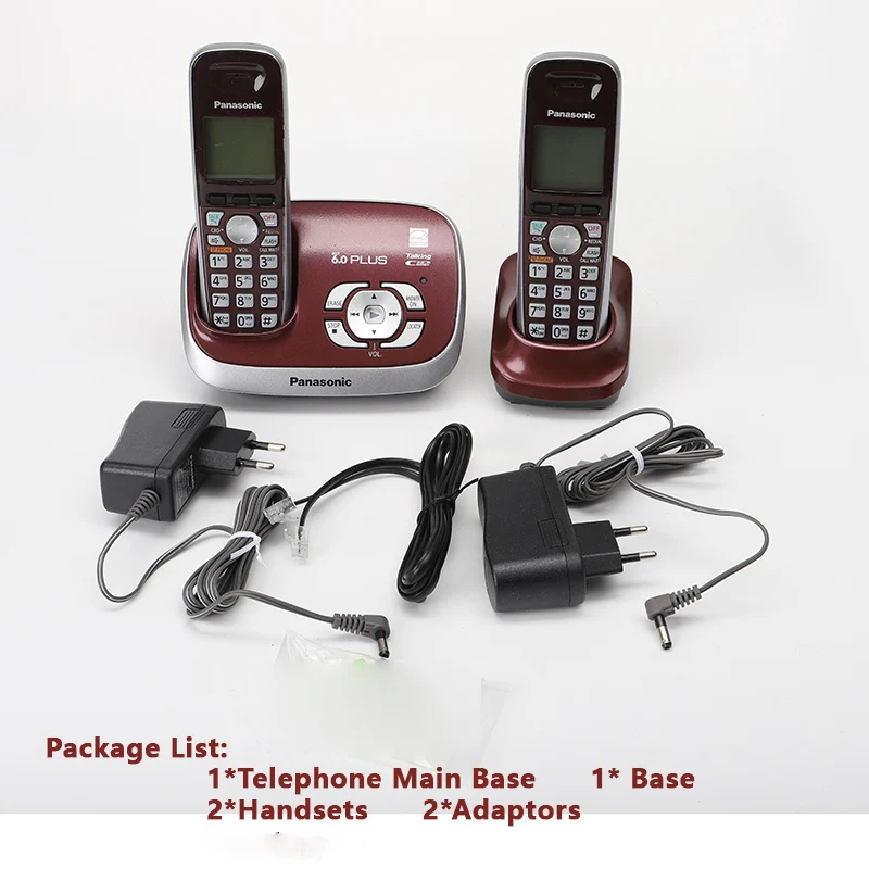  DECT 6.0 Plus Expandable Digital Cordless Phone Answering System with 2 Handsets Wine Red