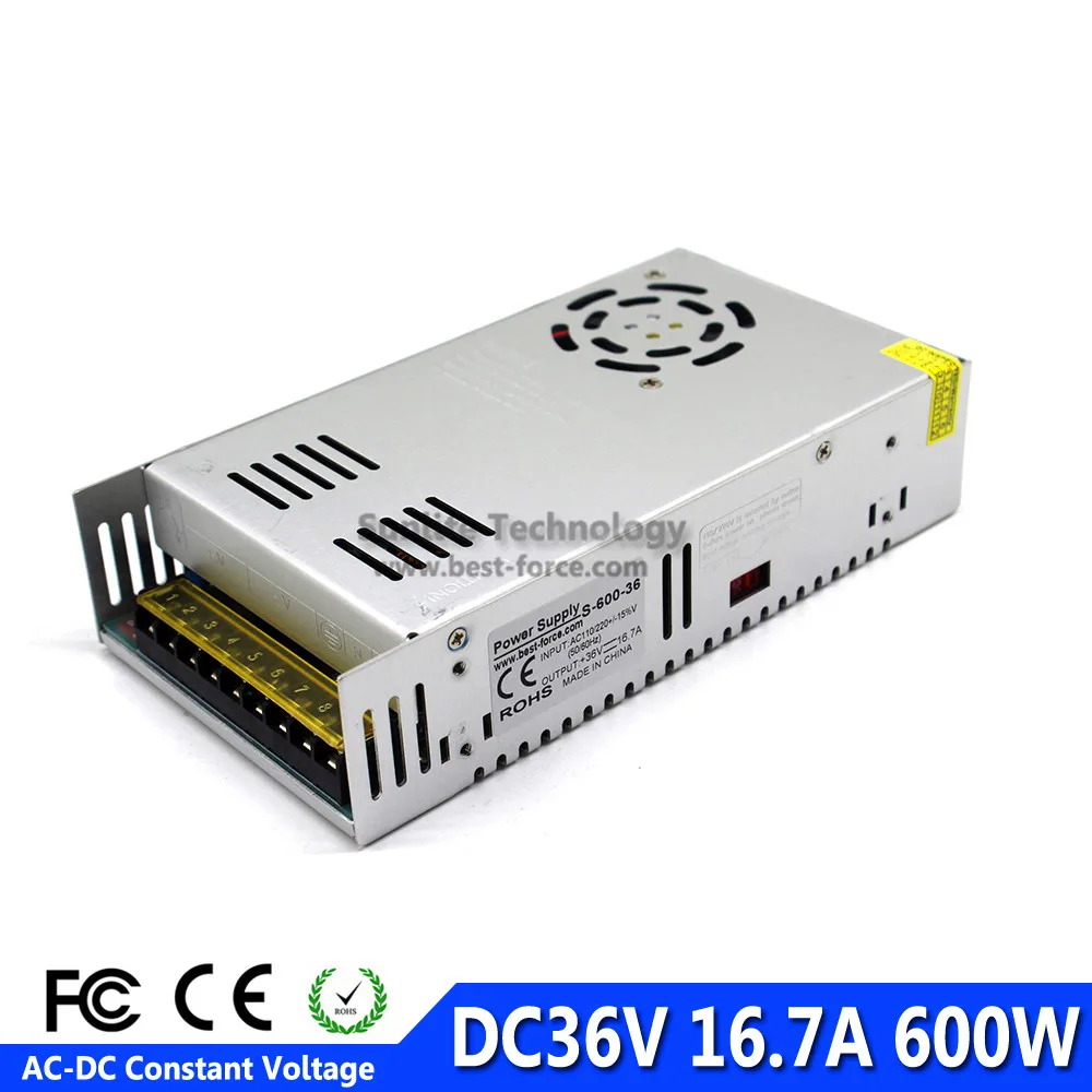 600 W Питание DC 12 V 13,8 V 15 V 18 V 24 V 27 V 28 30 V 32 36 V 42 V 48 V 60 Свет Трансформатор AC110V 220 V AC-DC SMPS для видеонаблюдения ЧПУ