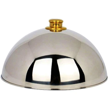

12 Inch Stainless Steel Cheese Melting Dome And Steaming Cover,Polished Steak Cover,Cloche Serving Dish Food Cover,Best For Fl