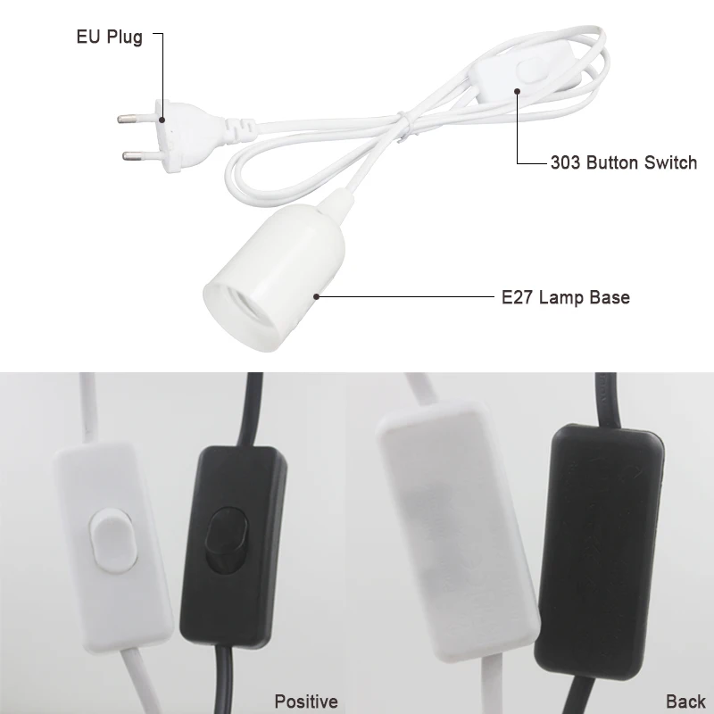 Bases da Lâmpada cabo e on/off switch plug Características : E27 Hanging Socket