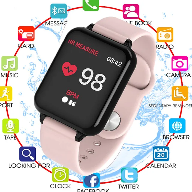 

B57 Women Smart watches Waterproof Sports For Iphone phone Smartwatch Heart Rate Monitor Blood Pressure Functions For kid pk iwo