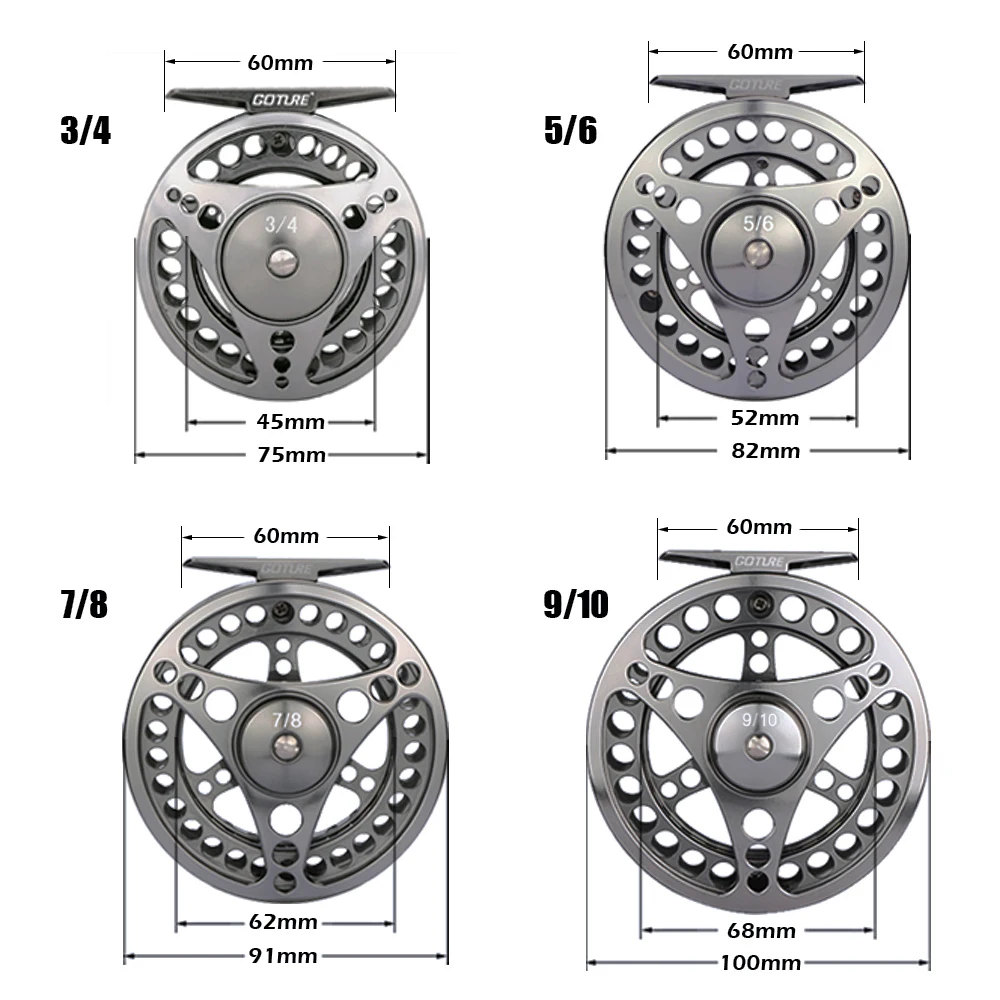 Goture большая беседка Fly рыбалка катушка 2+ 1BB 1:1 3/4 5/6 7/8 9/10 WT Нержавеющая сталь Рыболовная катушка для ловли нахлыстом рыболовные принадлежности
