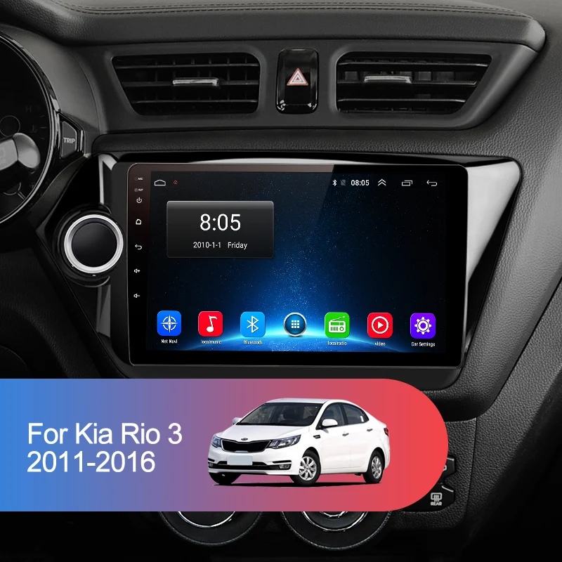 Junsun 2 Din мультимедийный видео плеер Android 8 1 gps навигация радио wifi OBD2 для KIA RIO 3 4 2011 2018