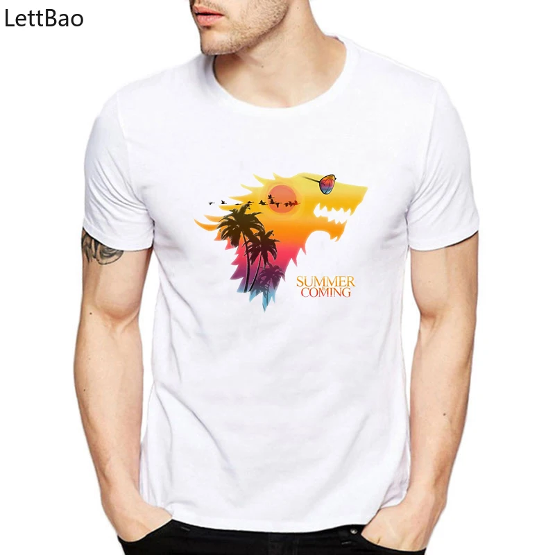 

Summer Is Coming T Shirt Men Harajuku Mens Game of Throne Style Funny T Shirts Streetwear Hispter Man 90s Vintage Remeras Hombre