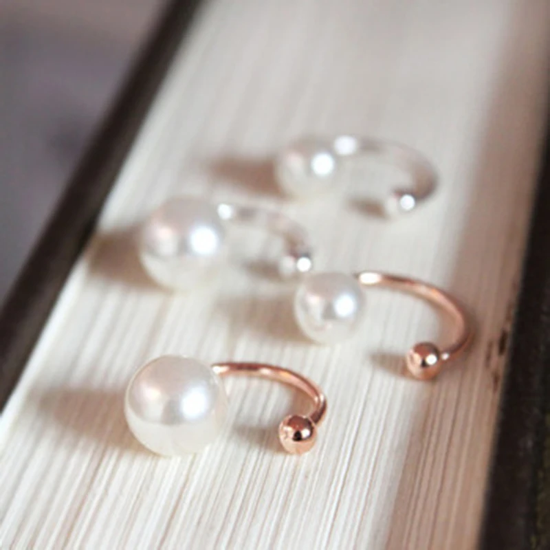 

Simple Double Sided Ball Imitation Pearl Ear Cuff Jewelry Clip Earring for Women Girls Cartilage Non Pierced EH007