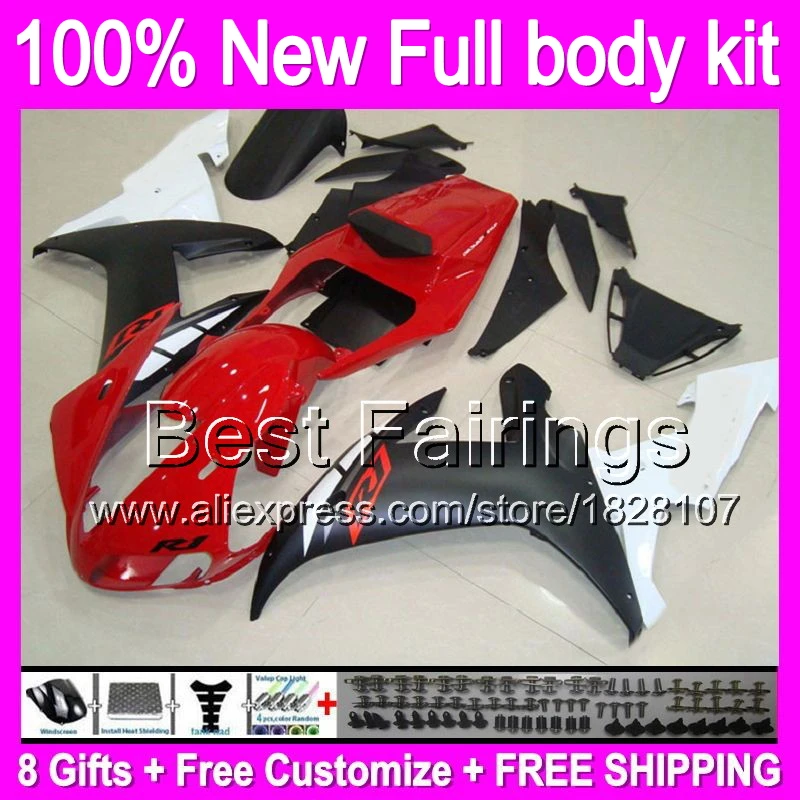 

Fairing bodywork For YAMAHA YZFR1 02-03 YZF1000 Red black YZF R1 02 03 14B68 YZF 1000 YZF-R1 2002 2003 +decal Red black white