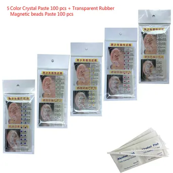 

New health fashion 5 colors crystal magnetic beads Anti-allergic ear acupoint patch waterproof beans ear pressure stickers