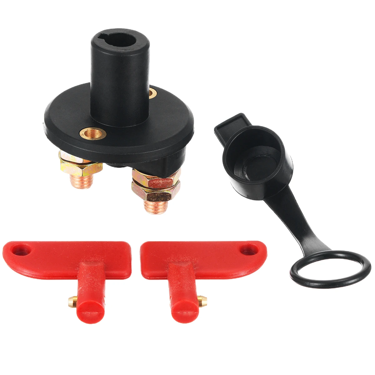 DC 12V Truck Boat Car Battery Disconnect Switch Power Isolator Cut Off Kill Switch + 2pcs Removable Keys For Marine ATV Vehicles