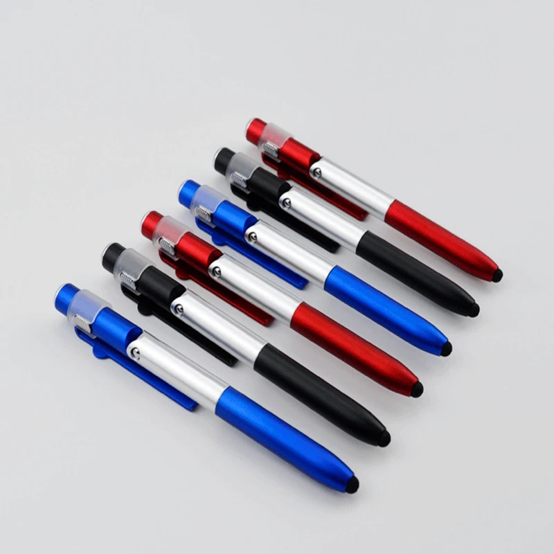 Flash Deal 500pcs/lot 4 in 1 Multi-function Led flashlight Torch ballpoint pen cellphone holder Touch ballpen capacitive stylus 6