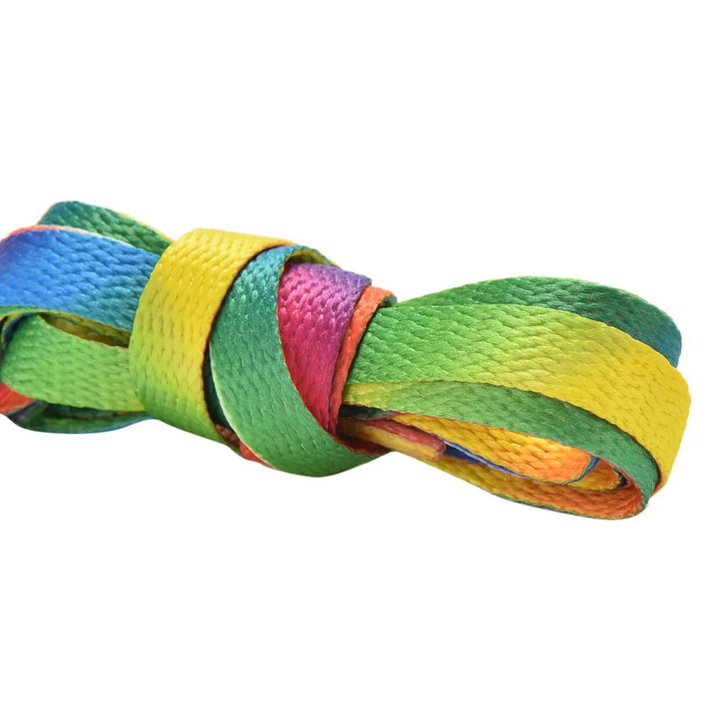 AHKUCI 10 пар 8 мм Цветные цветные радужные спортивные кроссовки плоские шнурки