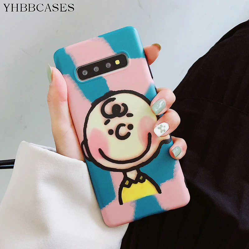 YHBBCASES для Samsung S10 5G S8 S9 Plus милый мягкий чехол мальчика Charlie Note 10 8 9 Ретро Мультфильм