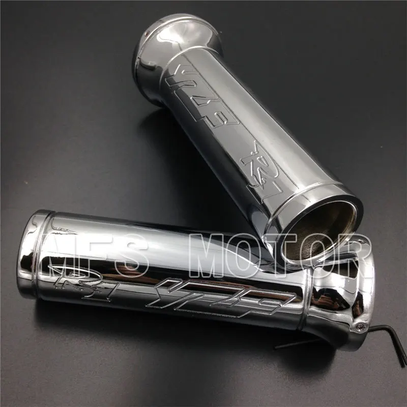 

For Yamaha YZFR1 YZF-R1 YZF R1 1986-2012 CHROME Motorcycle Aluminum Handlebar Grips