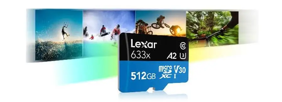 Lexar 633x высокая скорость 95 МБ/с./с 512 ГБ 256 ГБ 128 Гб Micro SD карта памяти адаптер SDHC UHS-I U1 U3 A1 A2 для дрона