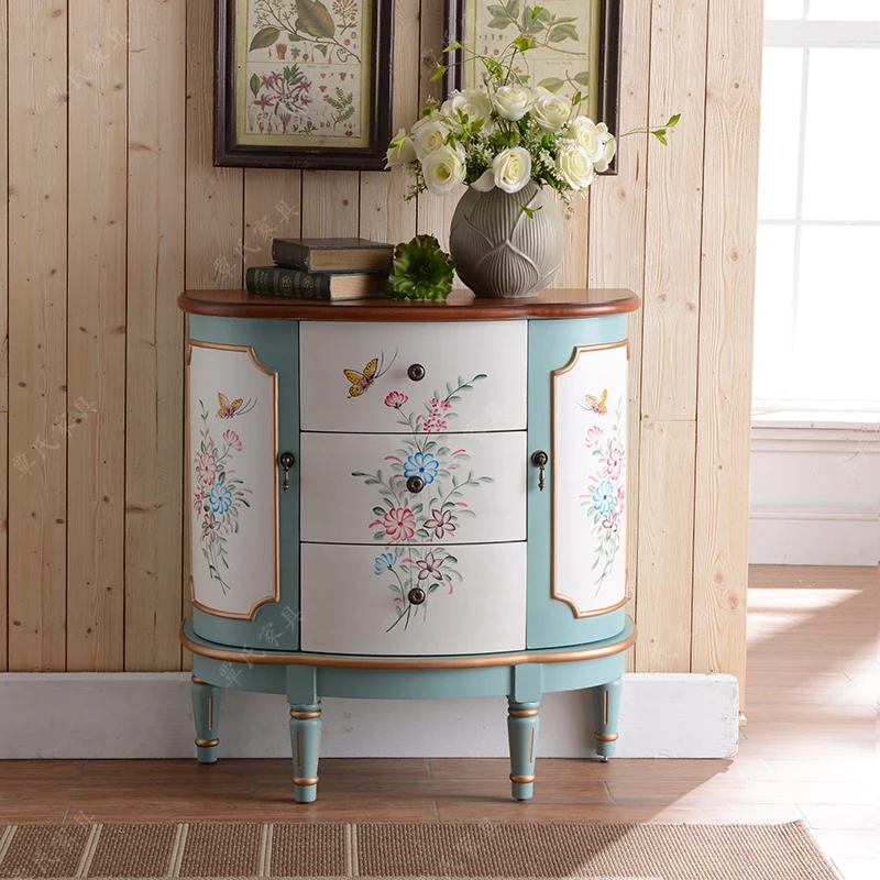 American painting cabinet Mediterranean for old decorative cabinets pastoral European living room storage cabinet locker