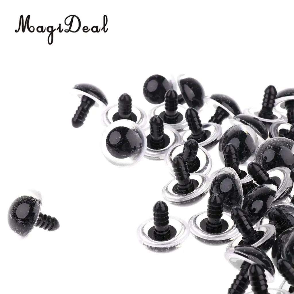 100x Plastic Clear Safety Eyes with BACKS for Bear Dog Animal DIY Doll Manufacture Craft Children Girls Toys