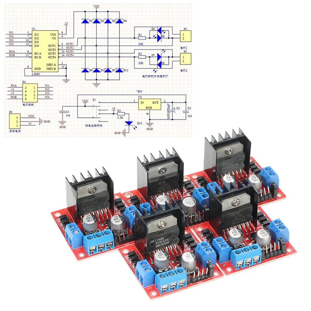 1 шт./5 шт. двойной H Мост DC шаговый двигатель привод плата контроллера Модуль L298N для Arduino шаговый двигатель умный автомобиль робот