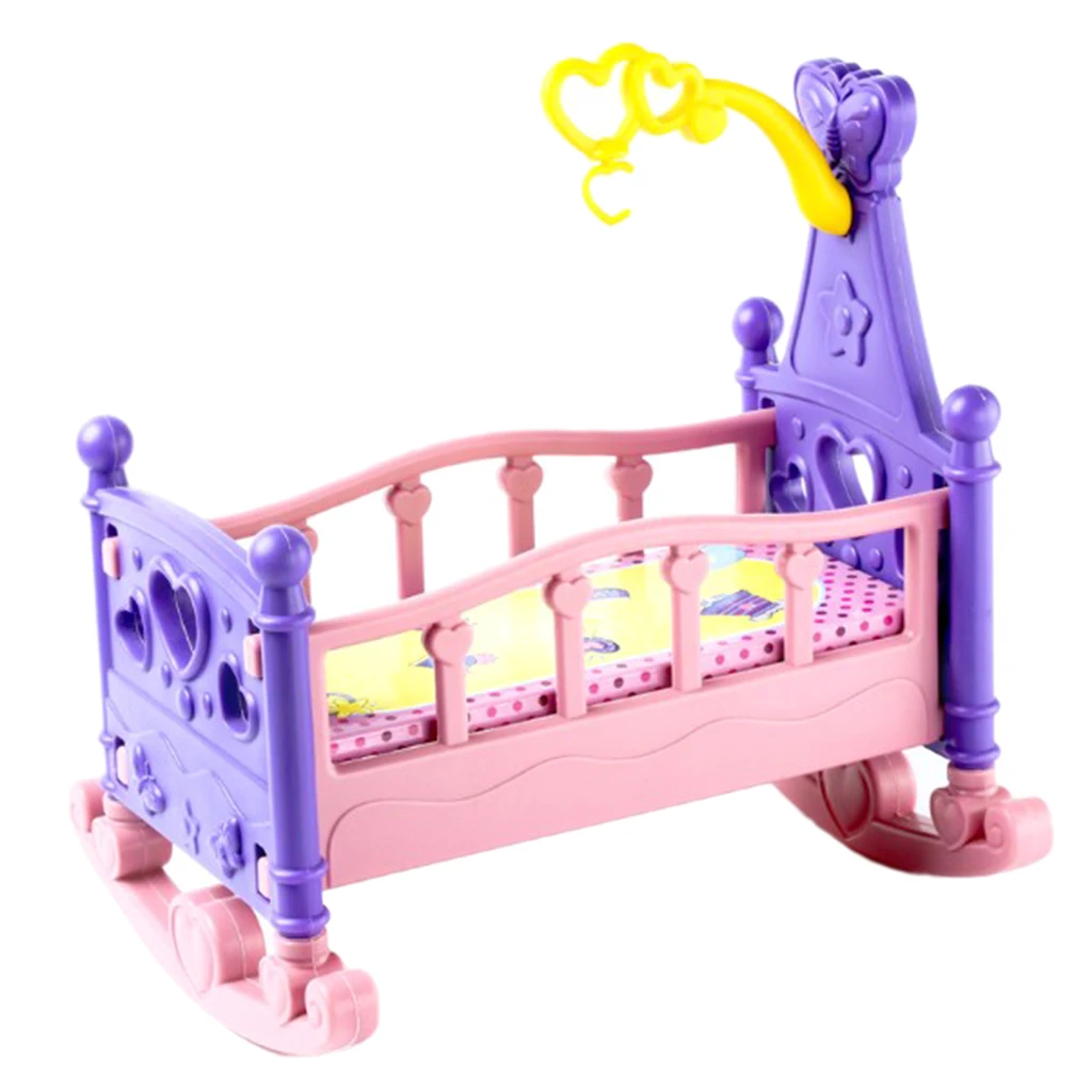 Мини Кукольный дом мебель аксессуары качалка кроватка кровать игрушка