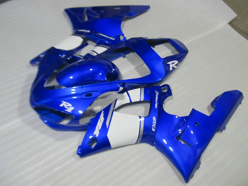 

New hot moto parts Fairing kit for Yamaha YZF R1 98 99 blue white fairings set YZFR1 1998 1999 DC08