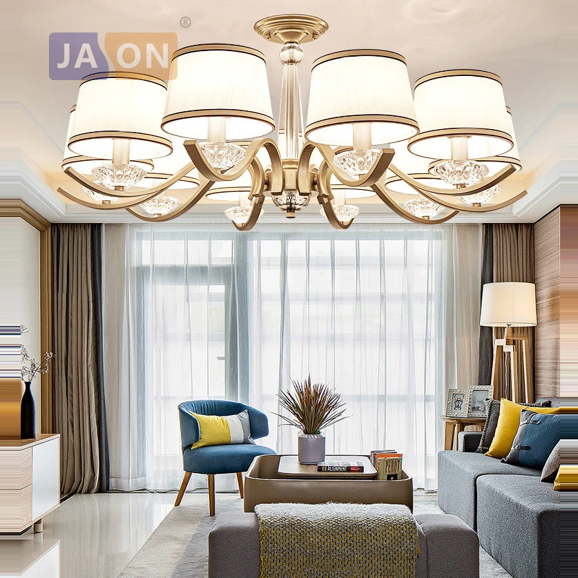 

led e14 Postmodern Iron Crystal Glass Fabric LED Lamp.LED Light.Ceiling Lights.LED Ceiling Light.Ceiling Lamp For Foyer Bedroom
