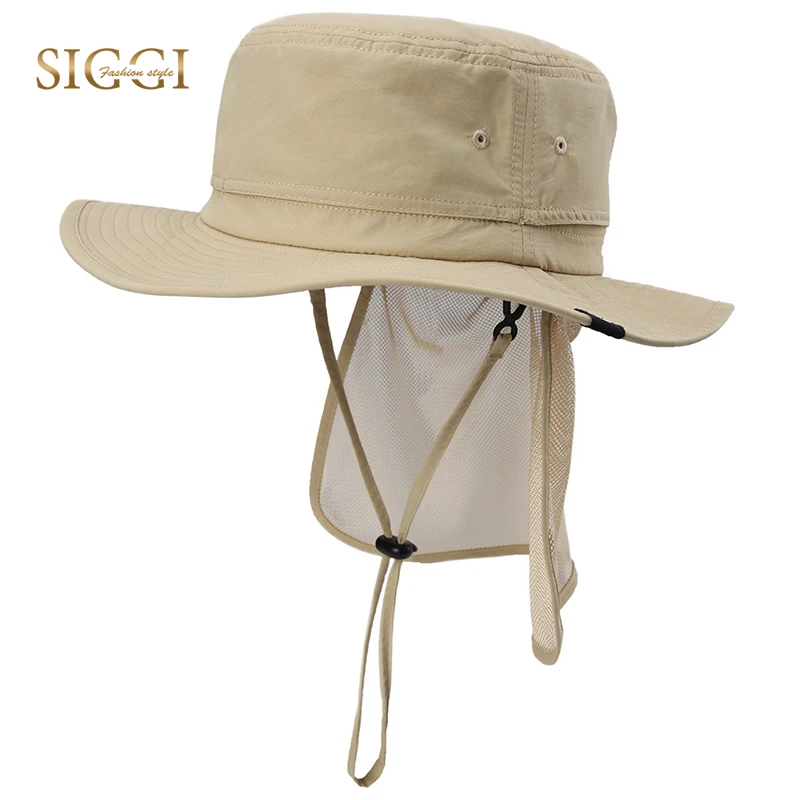 SIGGI Unisex Bucket Hat For Men Classic Flat Acrylic Windproof Cord Breathable Mesh Adjustable