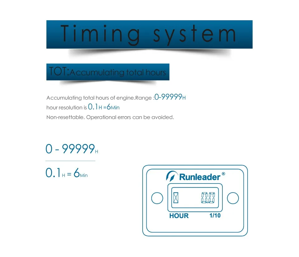 Цифровой гоночный счетчик часов для бензинового двигателя снегохода мотоцикла ямы Байк мотокросса квадроцикл морской RL-HM006