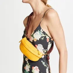 Модная женская сумка-мессенджер на ремне в виде косички желтого и черного цветов, сумка на плечо, женский телефон, поясной кошелек