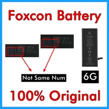 DHL UPS, 300 шт, Оригинальная батарея Foxcon для iPhone 6, 6G, 1810 мАч, 0 циклов, можно смешать заказ
