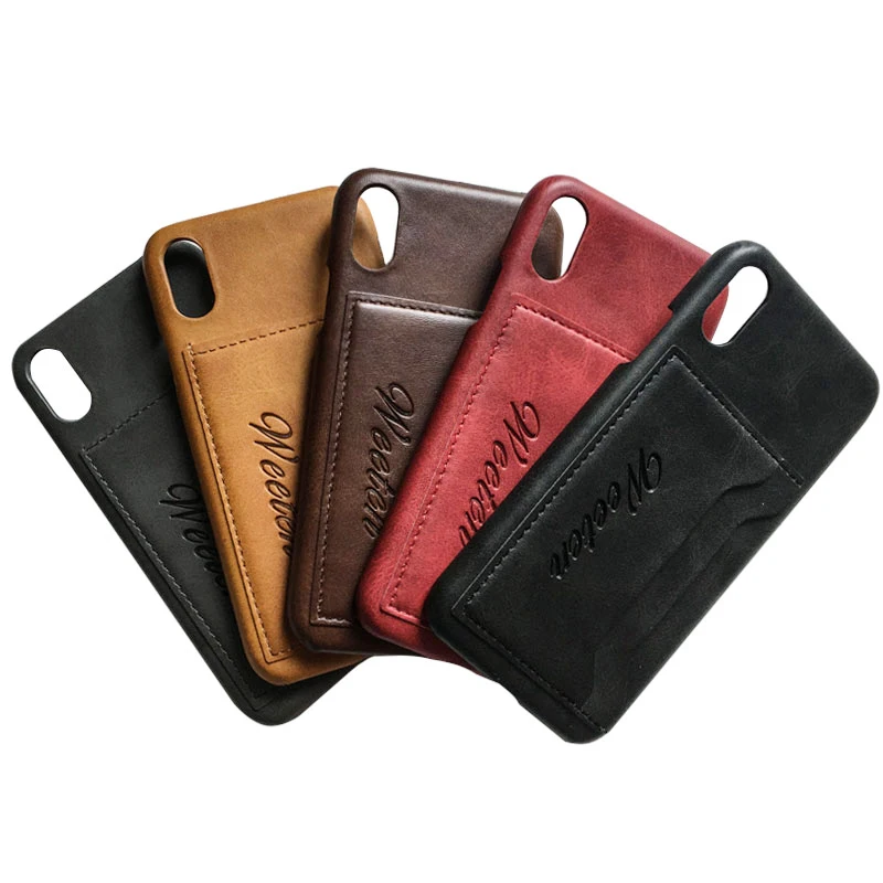

Luxury Pu Leather Case For iPhone X 6s 6 8 7 Plus Cover Wallet Card Slots Back Capa For iPhone Xs Xr Xs Max Cases Fundas+1x Film