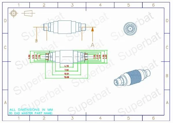 Superbat 5 шт. MMCX Адаптер MMCX штекер для Подключите прямой разъем адаптера РФ