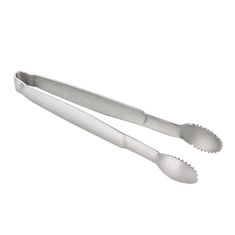 stainless steel 1 шт., практичный мини-зажим для чая, кубика льда, нержавеющая сталь, зажим для кофе, сахара, щипцы для еды, держатель для чайной посуды, зажим для чая, пинцет, кухонный инструмент - Цвет: stainless steel