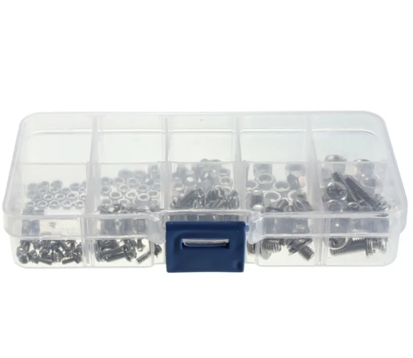 160pcs M2 M2.5 M3 M4 M5 Steel Screws Phillips Pan Head Nuts Assortment Kit | Обустройство дома