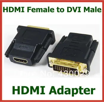 

500pcs DHL Free Shipping HDMI Female to DVI Male Adapter Converter Connector for HDTV DVD LCD Gold Plated Wholesale