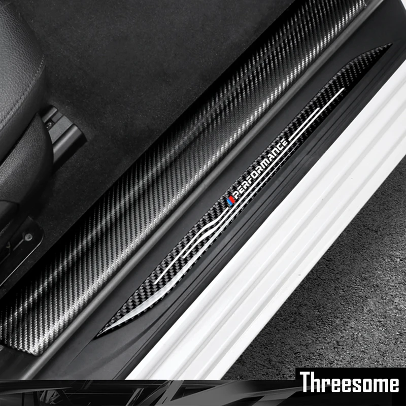 

SRXTZM For BMW F10 2011-2017 Car Styling Sticker Carbon Fiber Leather Door Sill Scuff Plate Guards Door Sills Protector 4PCS/set