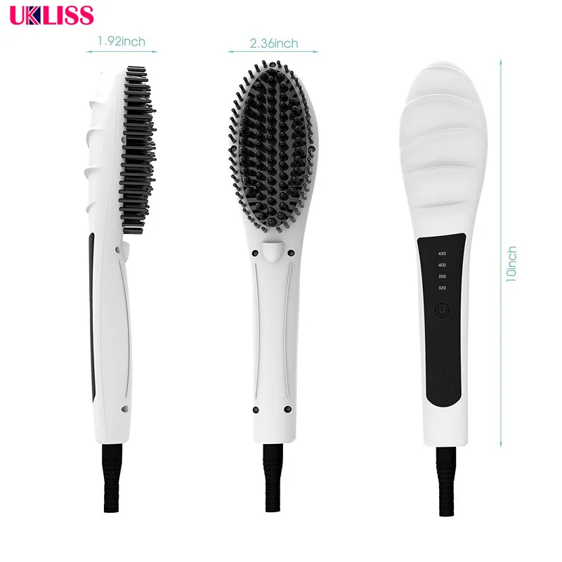 

New Arrival Rushed Hairbrush Hair Comb Led Brush Hair Straightener Electric Soldering Iron Professional Ionic Smoothing